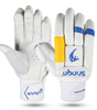 Snaga Professional Cricket Batting Gloves for Boys – Leather, White & Blue