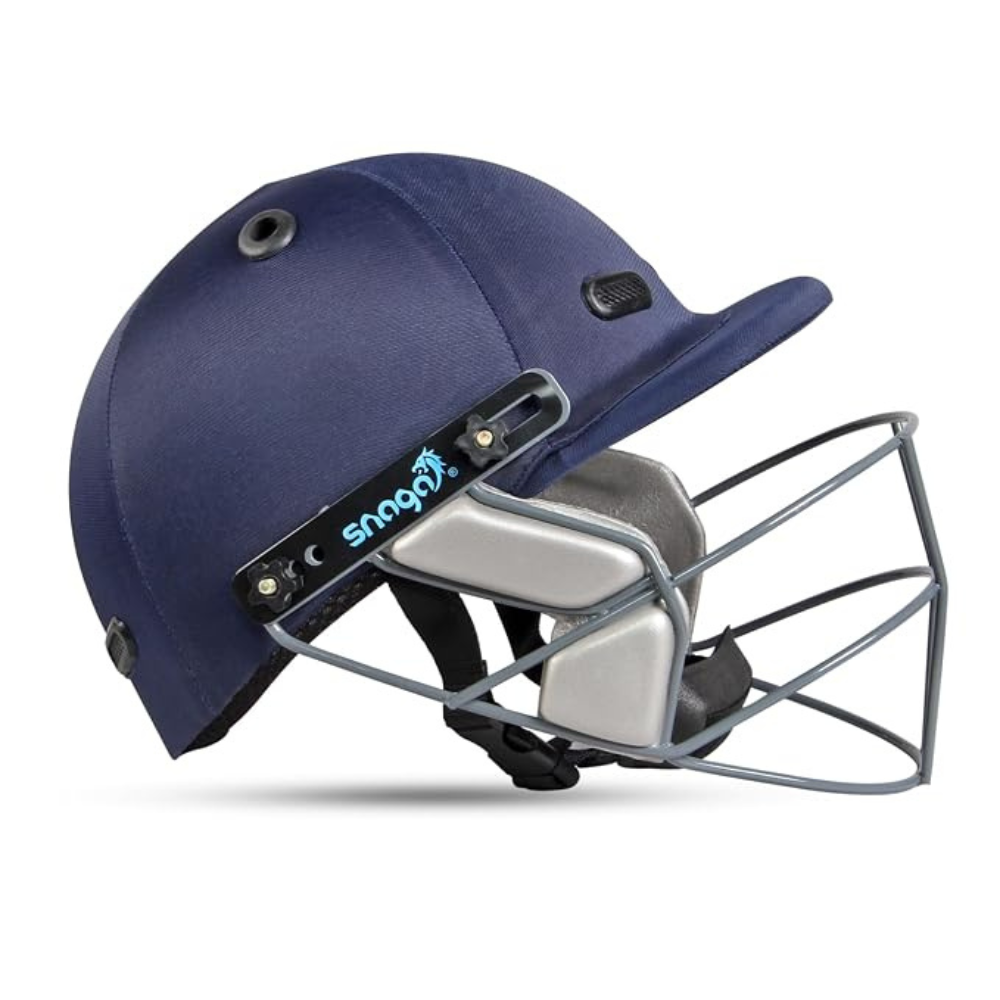 Snaga Cricket Helmet – Navy Blue | Steel Grill | Adjustable Fit