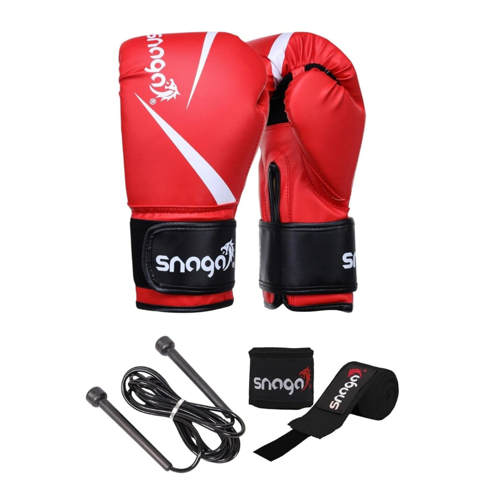 Snaga Complete Boxing Kit with Gloves, Hand Wraps & Skipping Rope
