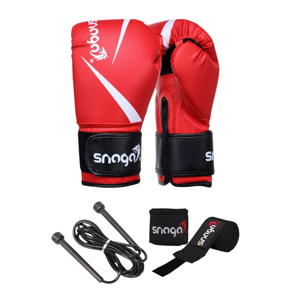 Snaga Complete Boxing Kit with Gloves, Hand Wraps & Skipping Rope