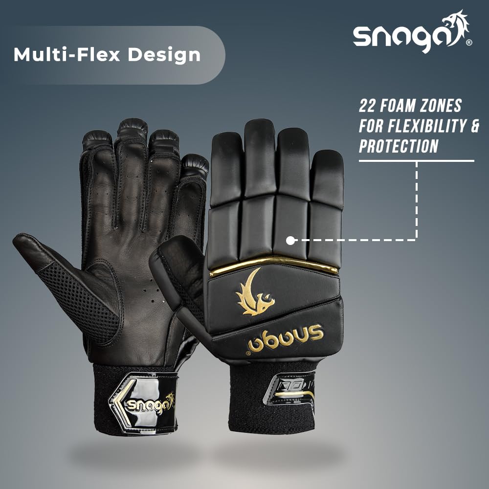 Snaga Alpha Premium Leather Cricket Batting Gloves for Men
