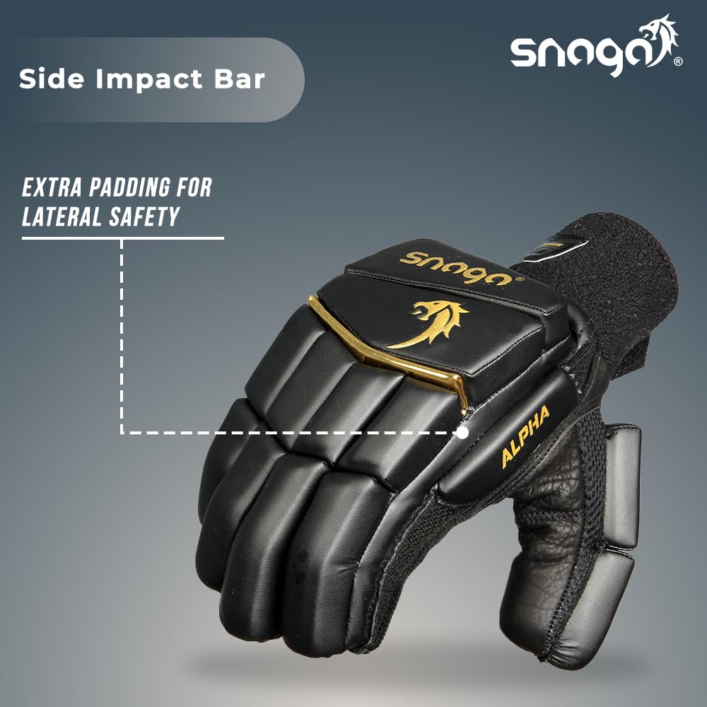 Snaga Alpha Premium Leather Cricket Batting Gloves for Men