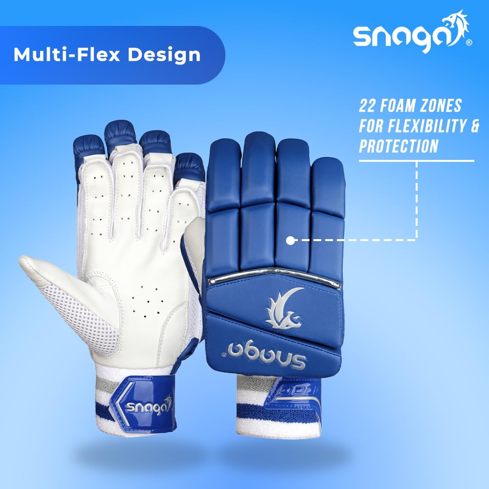Snaga Alpha Premium Leather Cricket Batting Gloves for Men