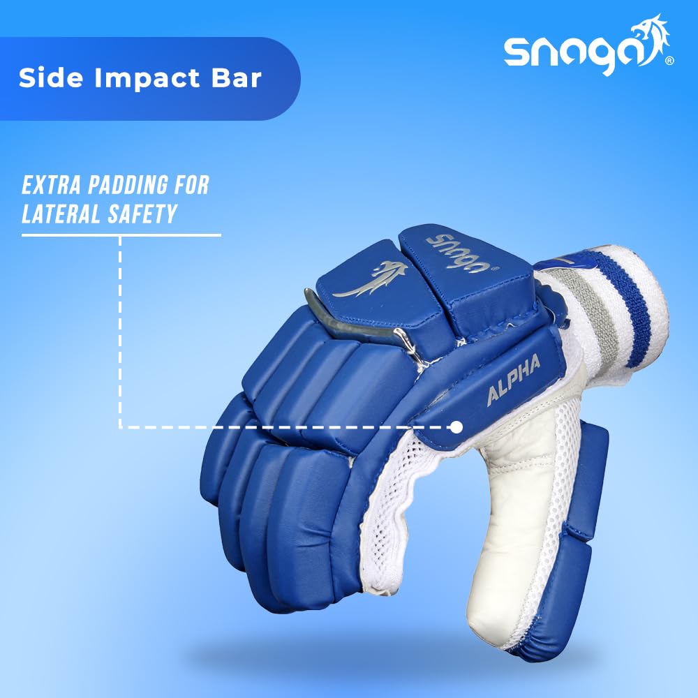Snaga Alpha Premium Leather Cricket Batting Gloves for Men