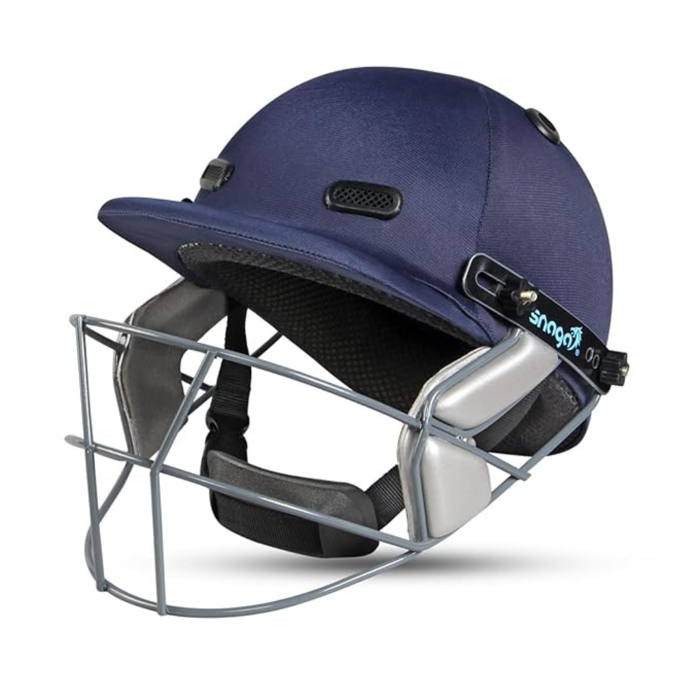 Snaga Cricket Helmet – Navy Blue | Steel Grill | Adjustable Fit