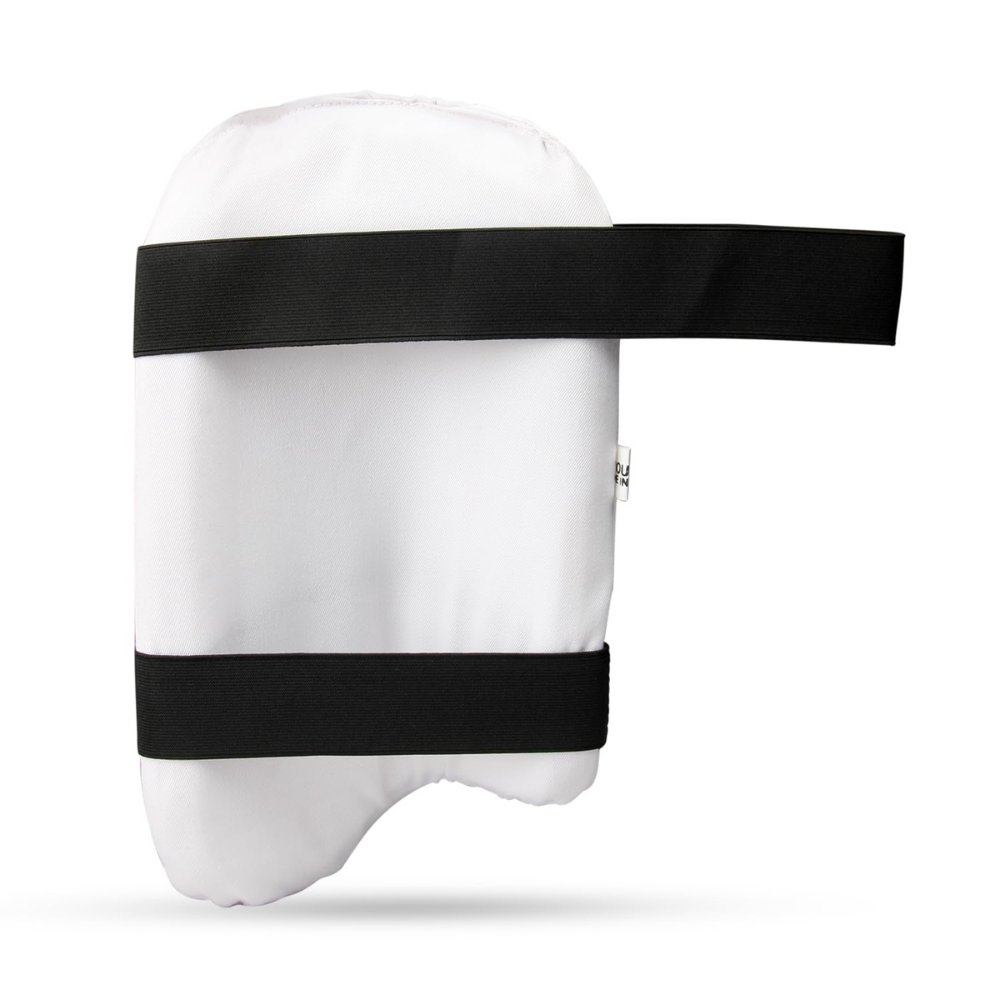 Snaga Eco Cricket Thigh Guard Pad – White with Black Straps