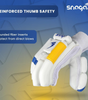 Snaga Professional Cricket Batting Gloves for Boys – Leather, White & Blue