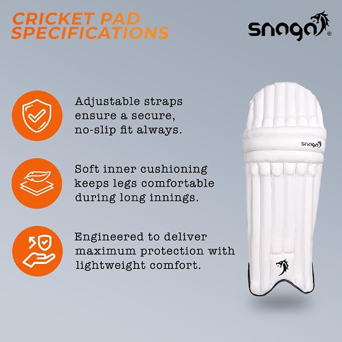 Snaga Premium Moulded Cricket Batting Legguard Pads – Boys, Youth & Men