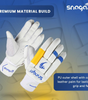 Snaga Professional Cricket Batting Gloves for Boys – Leather, White & Blue