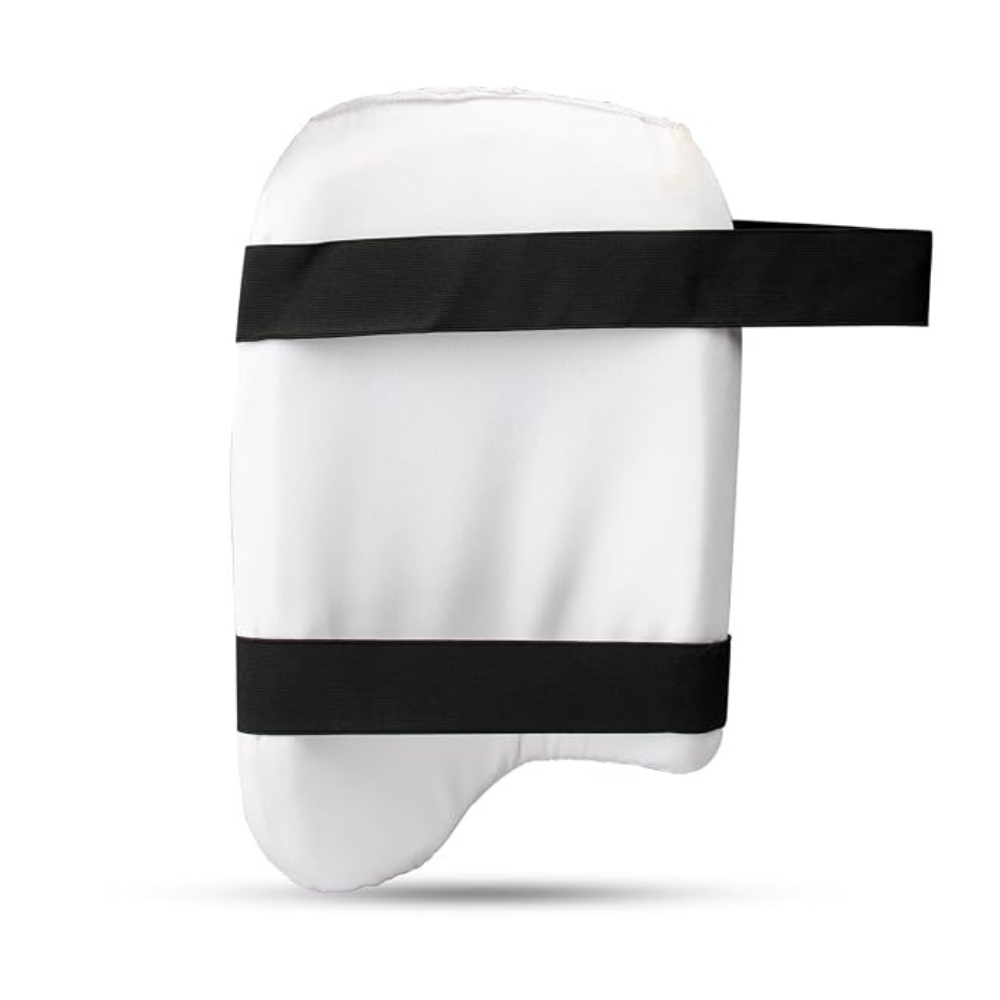 Snaga Eco Cricket Thigh Guard Pad – White with Black Straps
