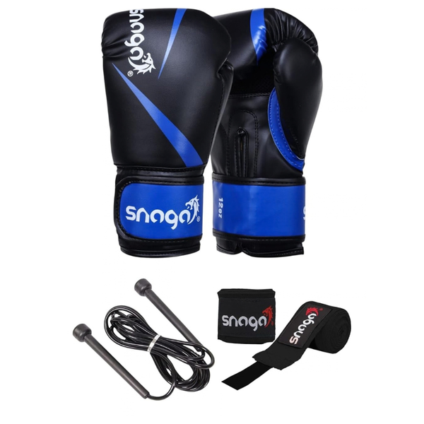 Snaga Complete Boxing Kit with Gloves, Hand Wraps & Skipping Rope
