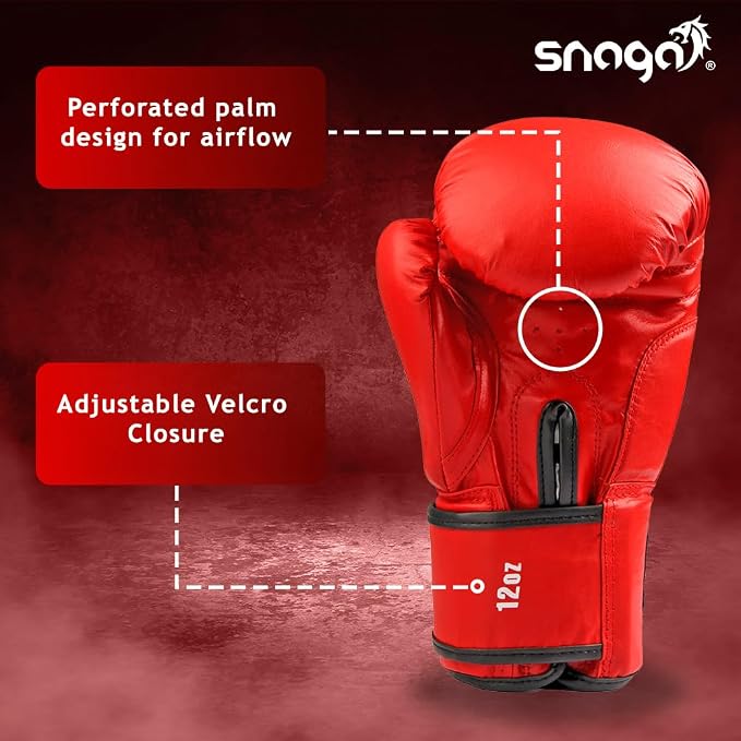 Snaga Premium Leather Boxing Gloves