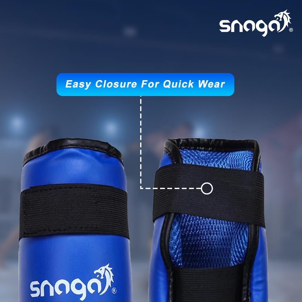 Snaga Karate Protective Kit with Gloves, Headguard, Chest Guard & Shin Pads – Blue