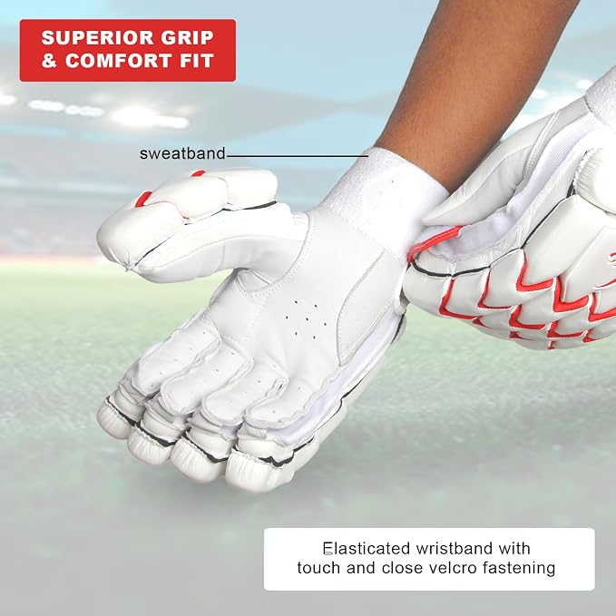 Snaga Legend Soft Cricket Batting Gloves – White