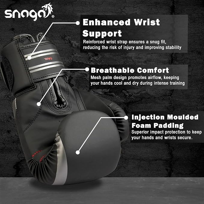 Snaga Premium Matt PU Boxing Gloves