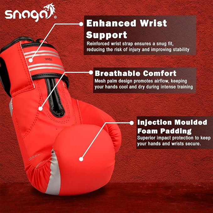 Snaga Premium Matt PU Boxing Gloves