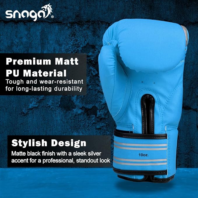 Snaga Premium Matt PU Boxing Gloves