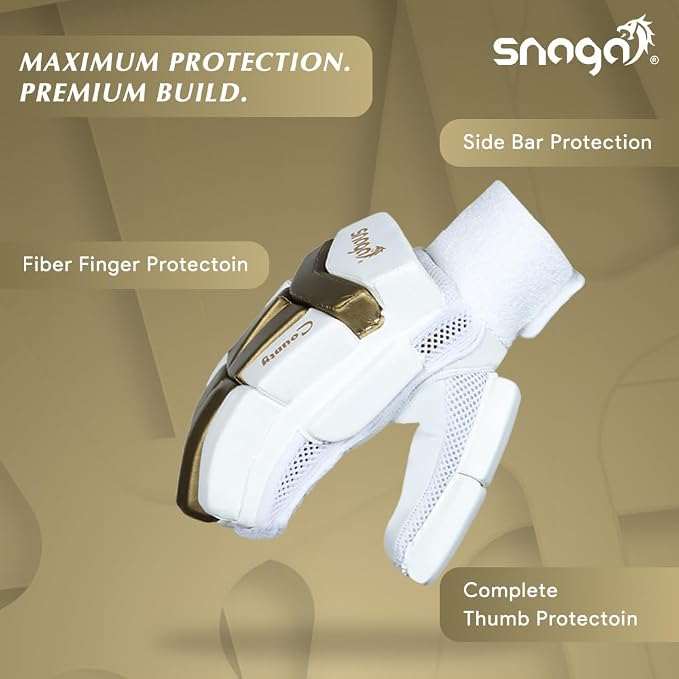 Snaga County Premium Leather Cricket Batting Gloves