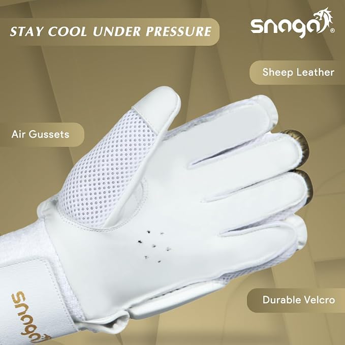 Snaga County Premium Leather Cricket Batting Gloves