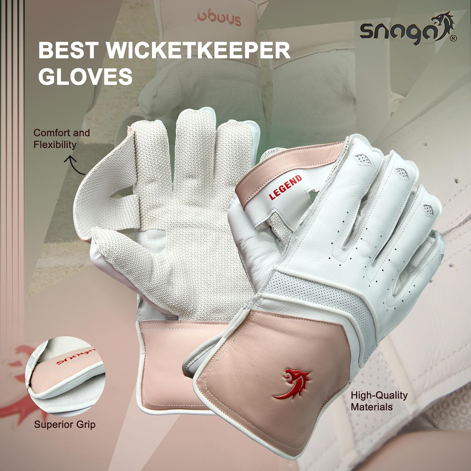 Snaga Premium Leather Wicket Keeping Gloves
