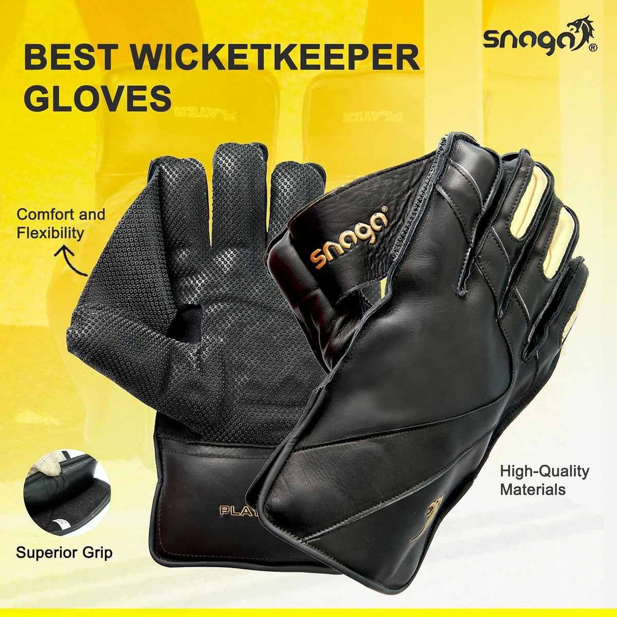 Snaga Premium Leather Wicket Keeping Gloves