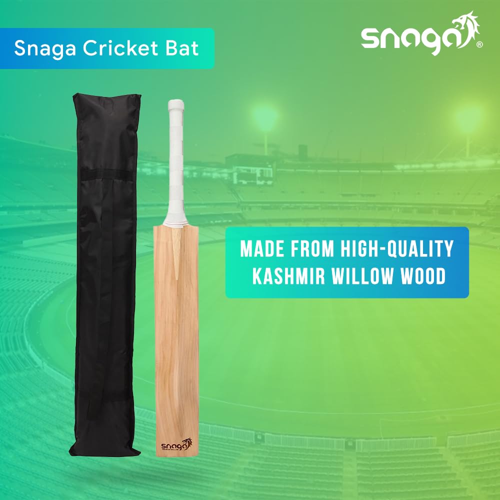 Snaga Premium Kashmir Willow Cricket Bat – Full Size