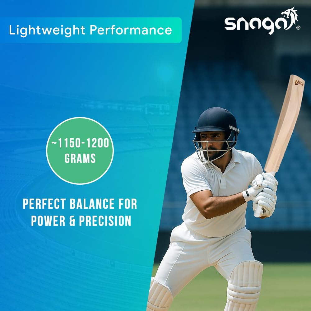 Snaga Premium Kashmir Willow Cricket Bat – Full Size