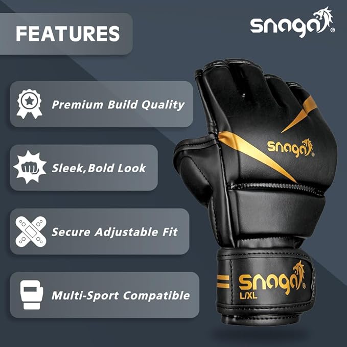 Snaga MMA Training Gloves – Thick Padding & Adjustable Wrist Support