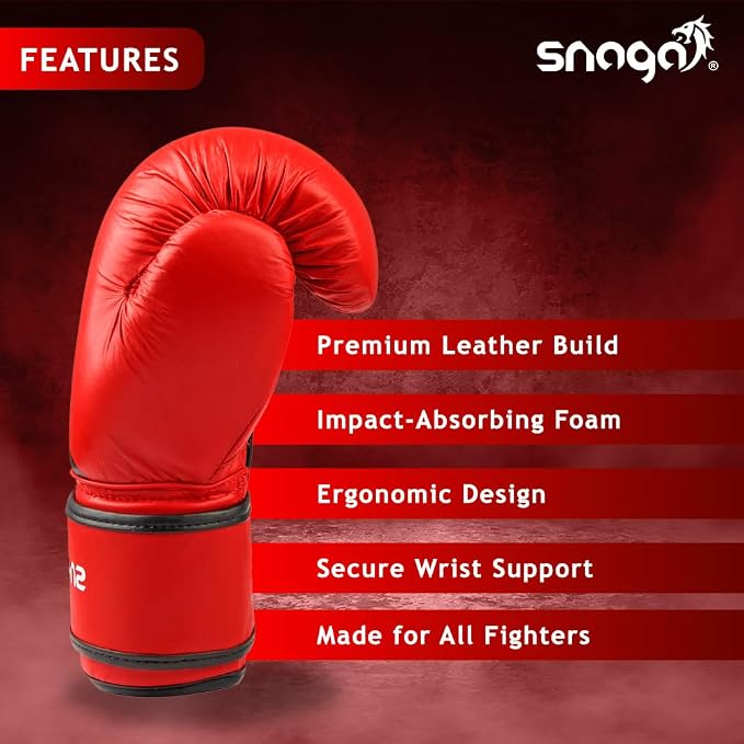 Snaga Premium Leather Boxing Gloves