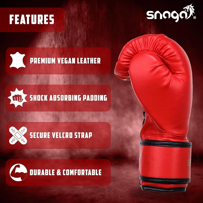 Snaga Premium Vegan Leather Boxing Gloves