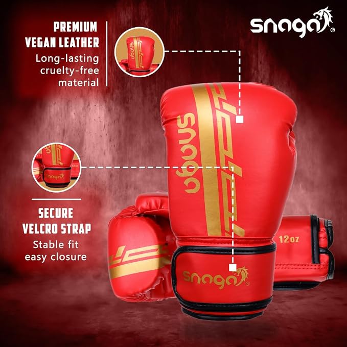 Snaga Premium Vegan Leather Boxing Gloves