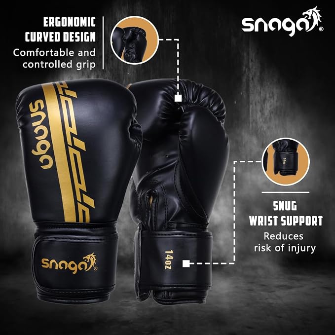 Snaga Premium Vegan Leather Boxing Gloves