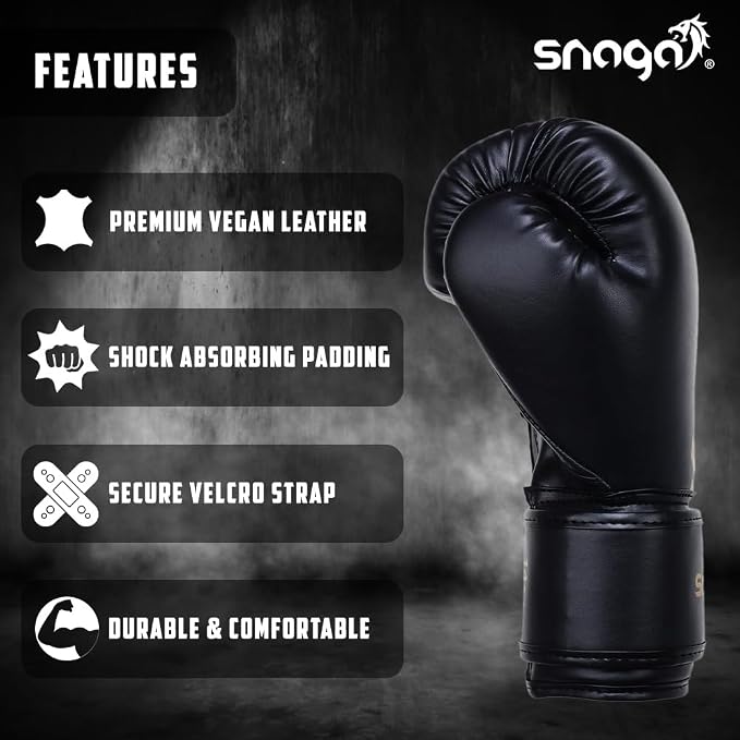 Snaga Premium Vegan Leather Boxing Gloves