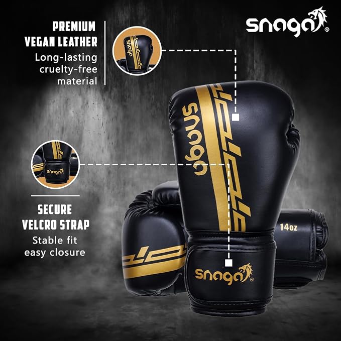 Snaga Premium Vegan Leather Boxing Gloves