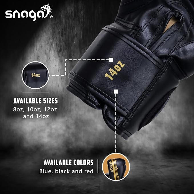 Snaga Premium Vegan Leather Boxing Gloves