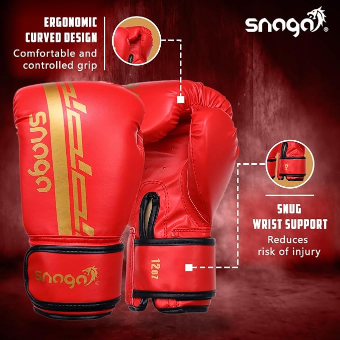 Snaga Premium Vegan Leather Boxing Gloves