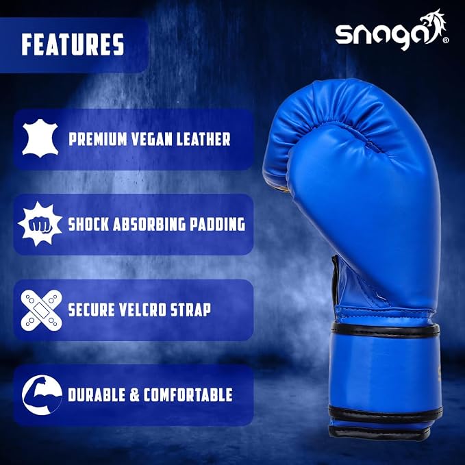 Snaga Premium Vegan Leather Boxing Gloves